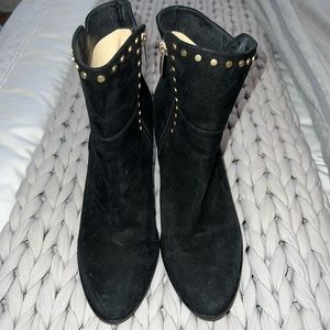 Jimmy Choo Golden and Black Suede Booties!!